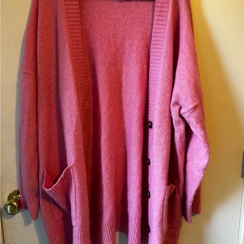 Torrid Pink Cardigan Sweater Oversized Knit